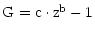 $\rm G = c\cdot z^b - 1$