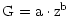 $\rm G = a”\cdot z^b$
